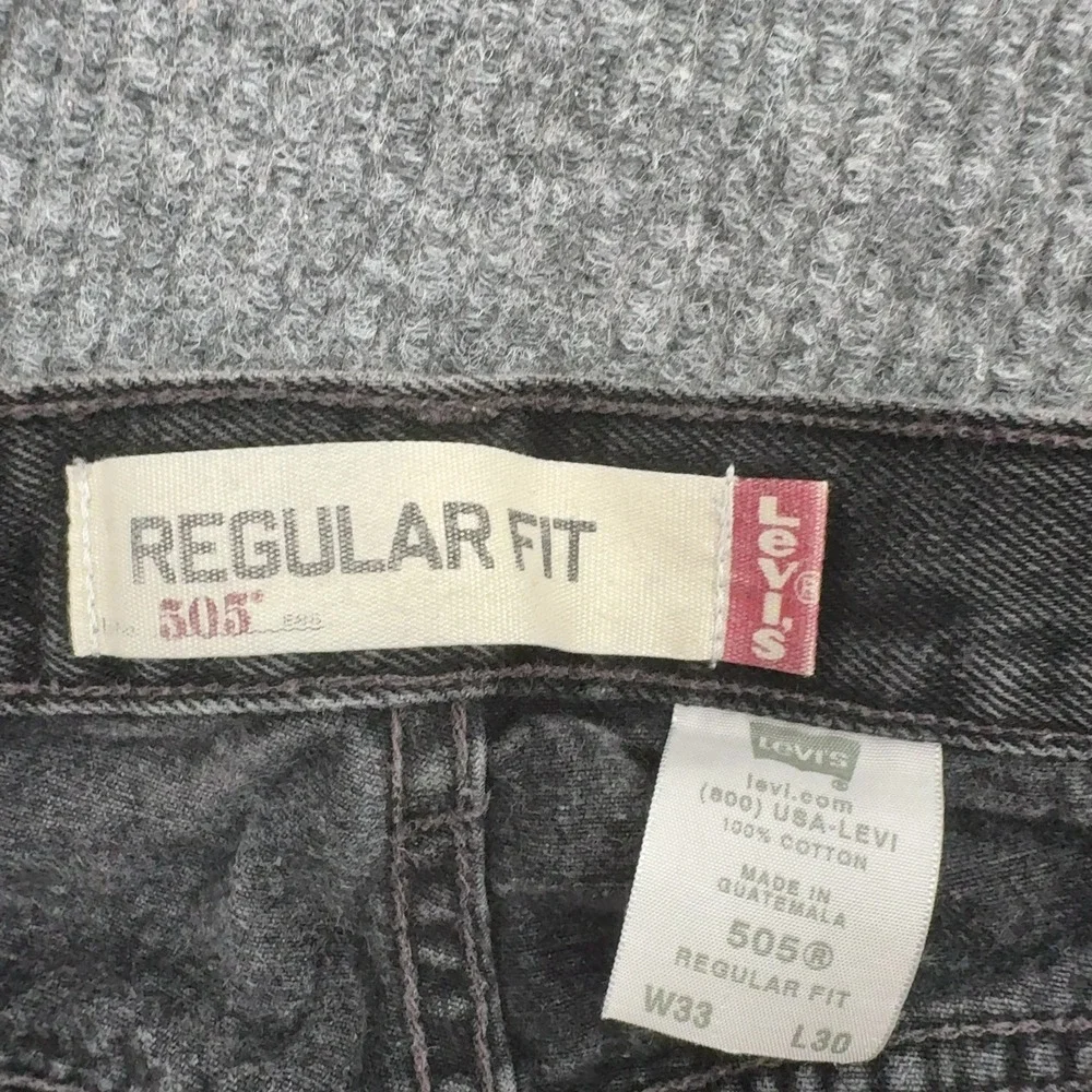 Vintage Levis 505 Jeans Mens W33 L30 Black Cotton Regular Fit Straight Grunge